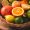 Assortment, citrus fruits, in a basket, close-up, top view, no people,